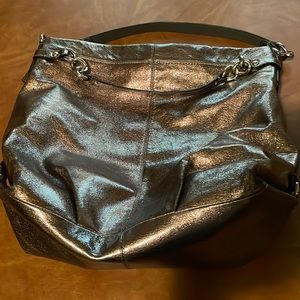 Coach gold shoulder bag and matching wallet